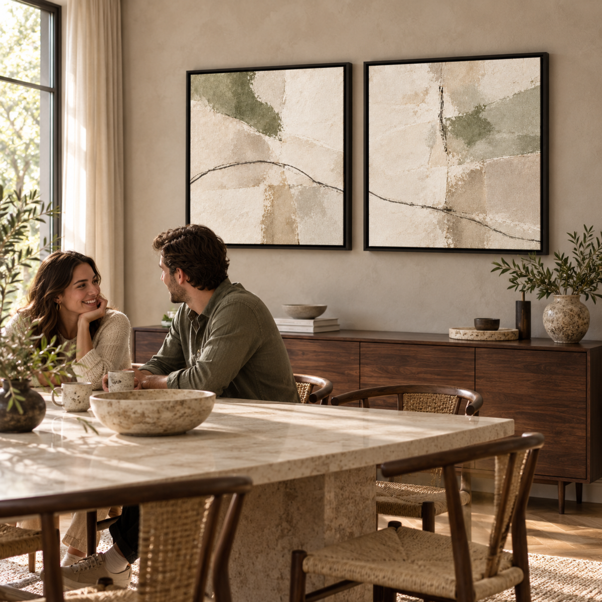 Olive Trace framed canvas wall art by CNVS Art Studio – view 5
