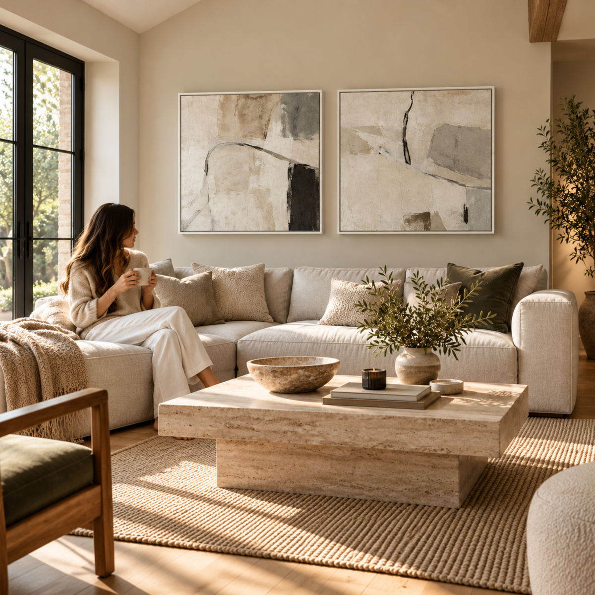 Faint Lines I & II framed canvas wall art by CNVS Art Studio – view 2