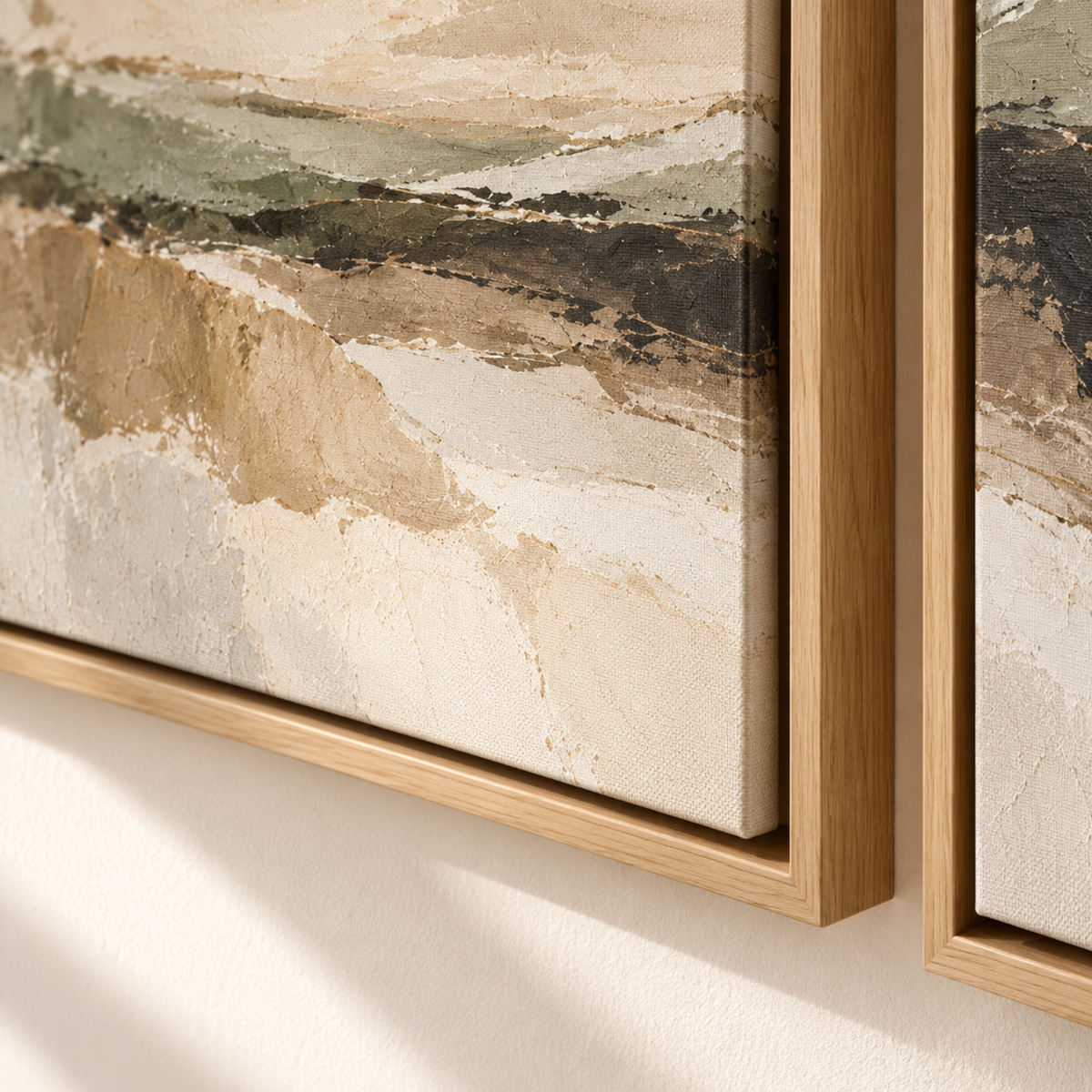 Olive Drift framed canvas triptych wall art by CNVS Art Studio – view 4