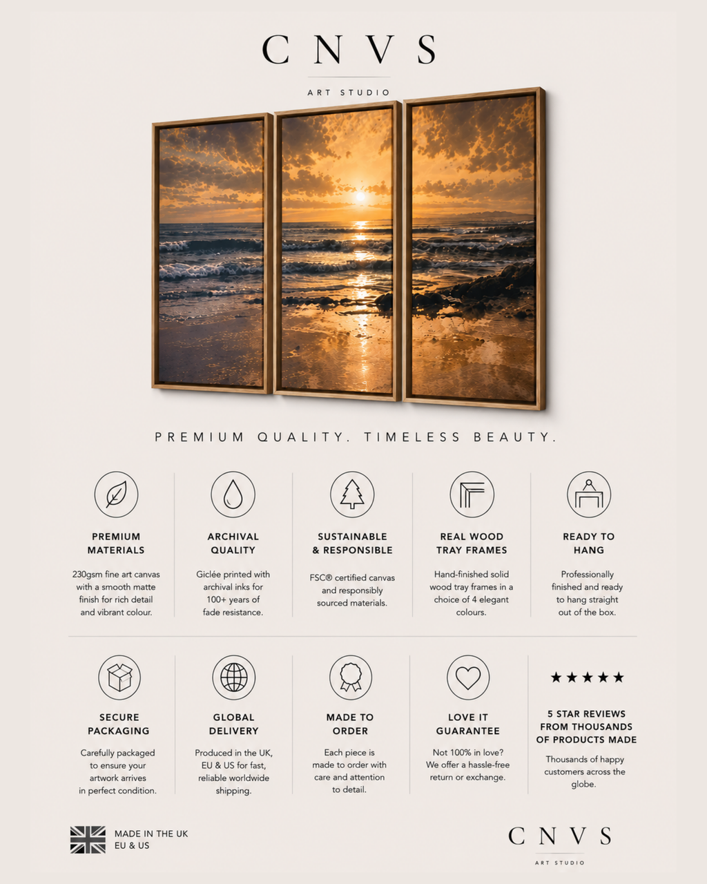 Cyprus Sunrise Triptych