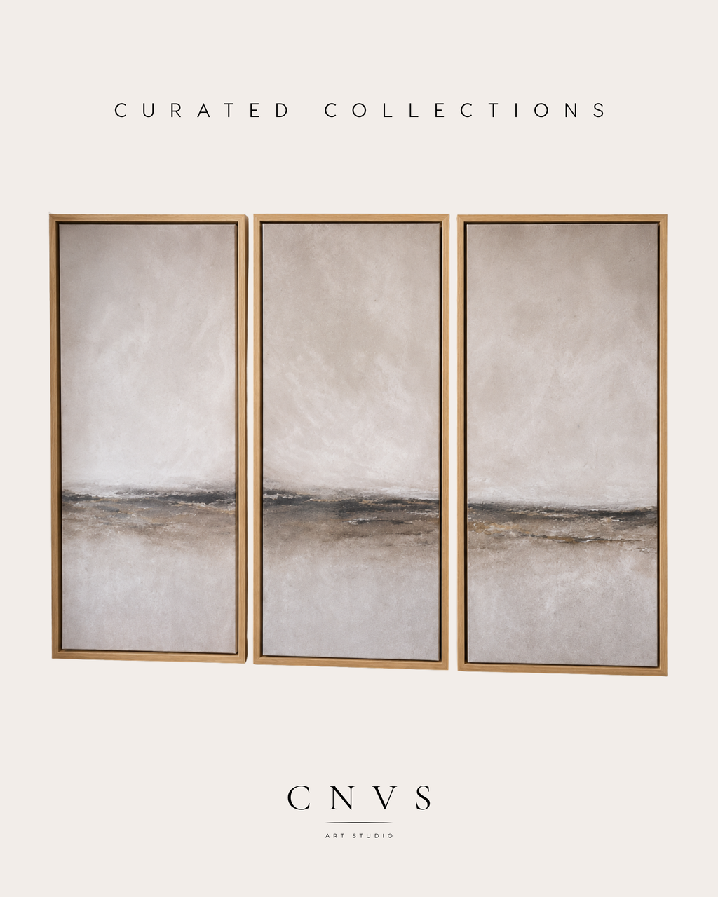 Serene Horizon I | Contemporary Triptych Canvas Wall Art