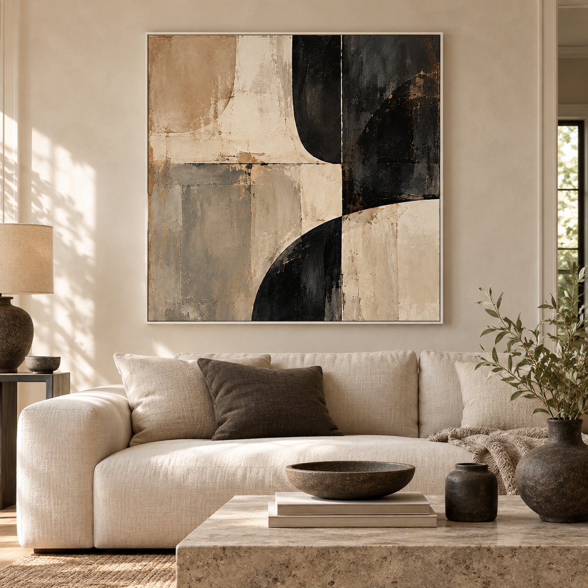 Arc & Stone framed abstract canvas - image 1