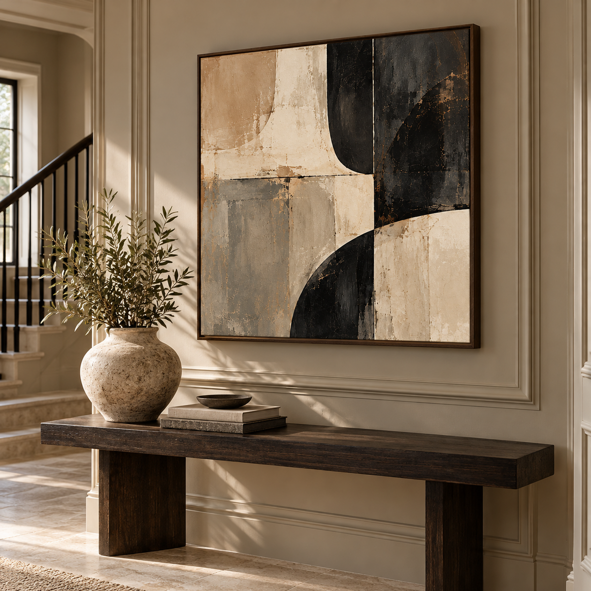 Arc & Stone framed abstract canvas - image 4