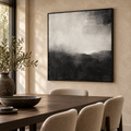 Ashen Horizon monochrome abstract framed canvas - view 2