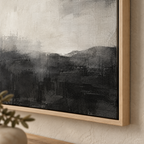 Ashen Horizon monochrome abstract framed canvas - view 5