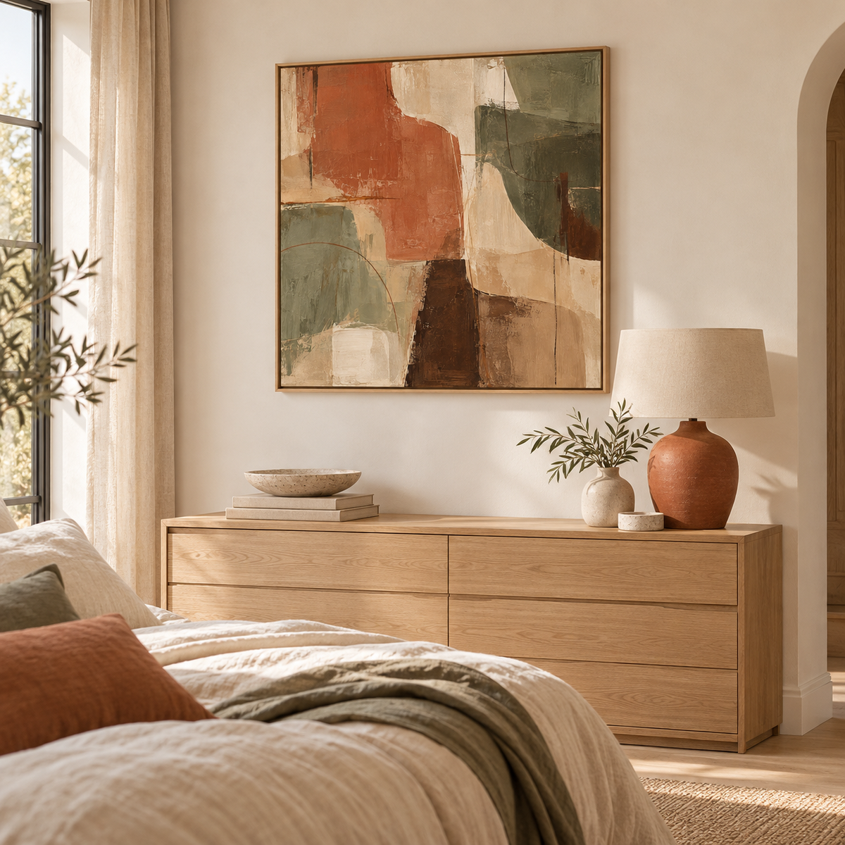 Clay & Sage light oak floating frame