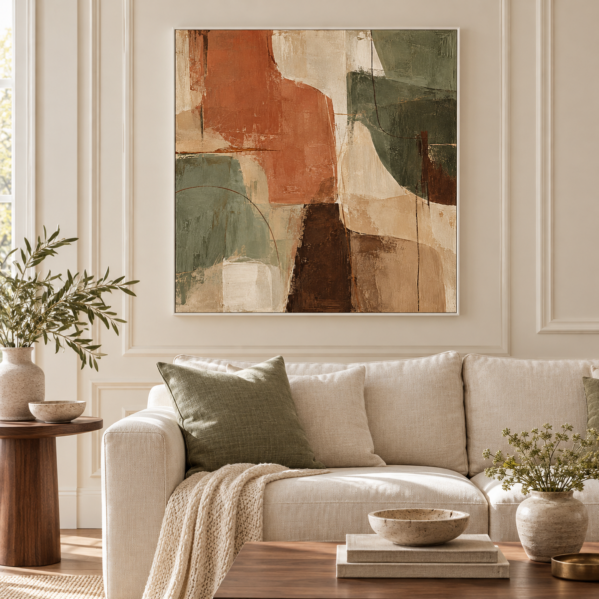 Clay & Sage white floating frame