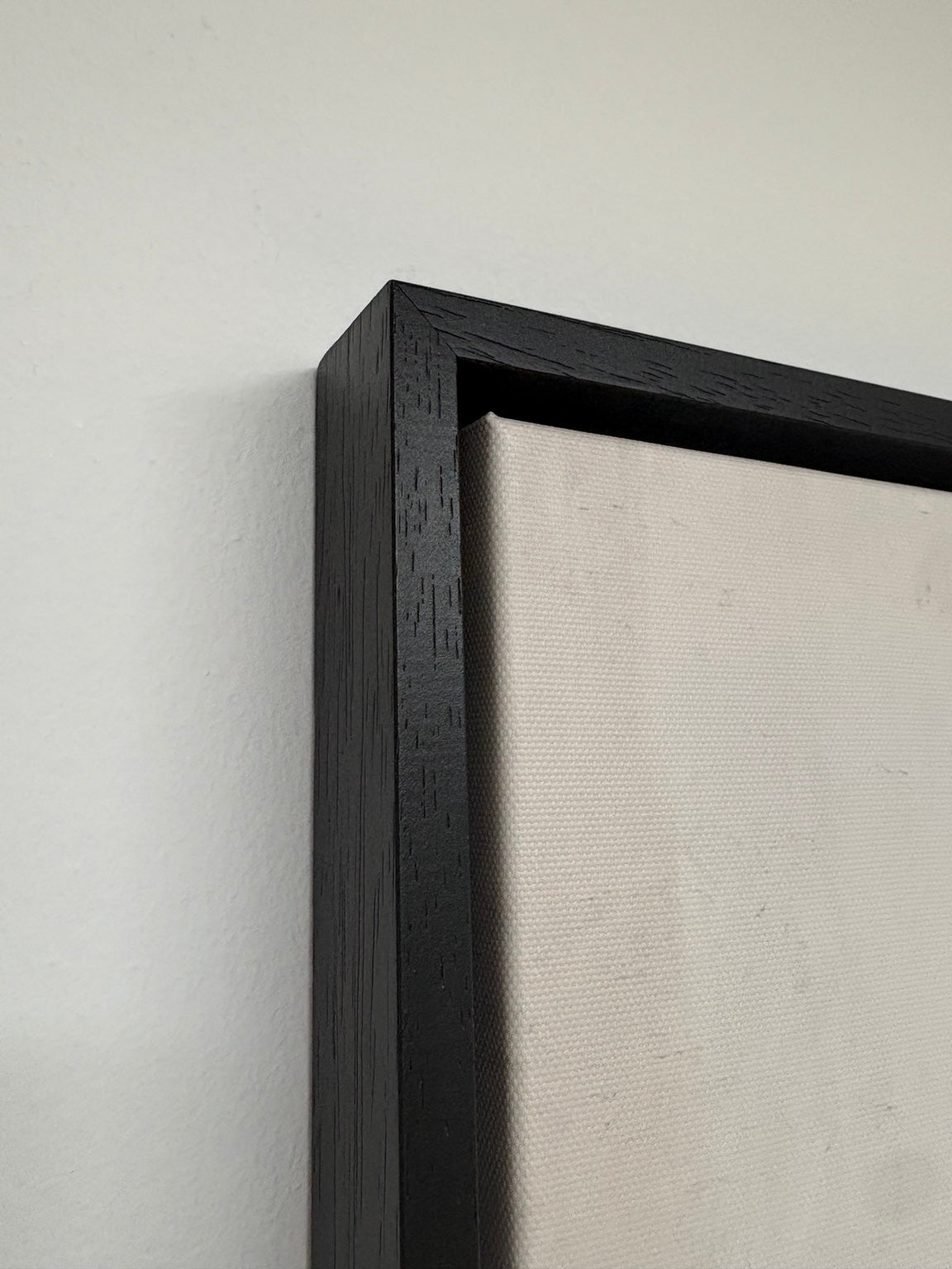 Original CNVS black floating-frame corner photograph — finish detail shown on sample artwork