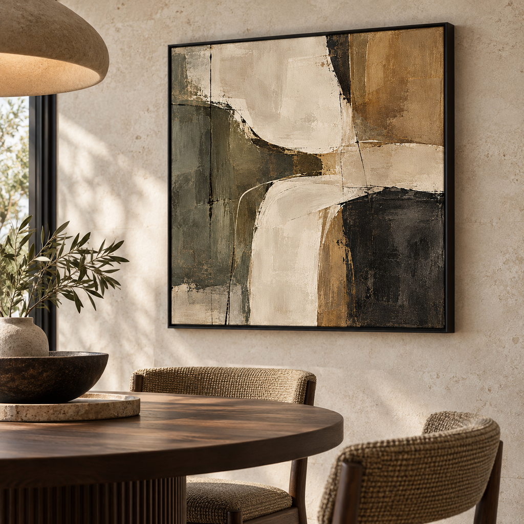 Earthen Rhythm framed abstract canvas - image 2