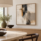 Faultline framed canvas wall art in a modern dining room