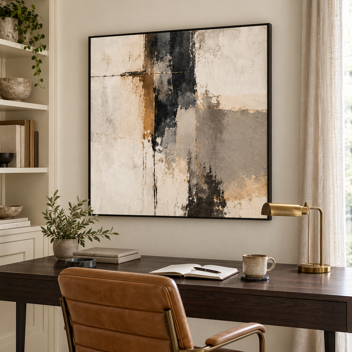 Faultline framed canvas wall art in a modern British office