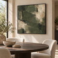 Olive Strata framed abstract canvas wall art - lifestyle view 5