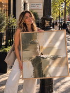 Olive Structure 75cm square canvas in London