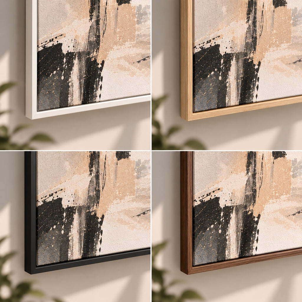 Quiet Structure II framed canvas – four slim frame finish options