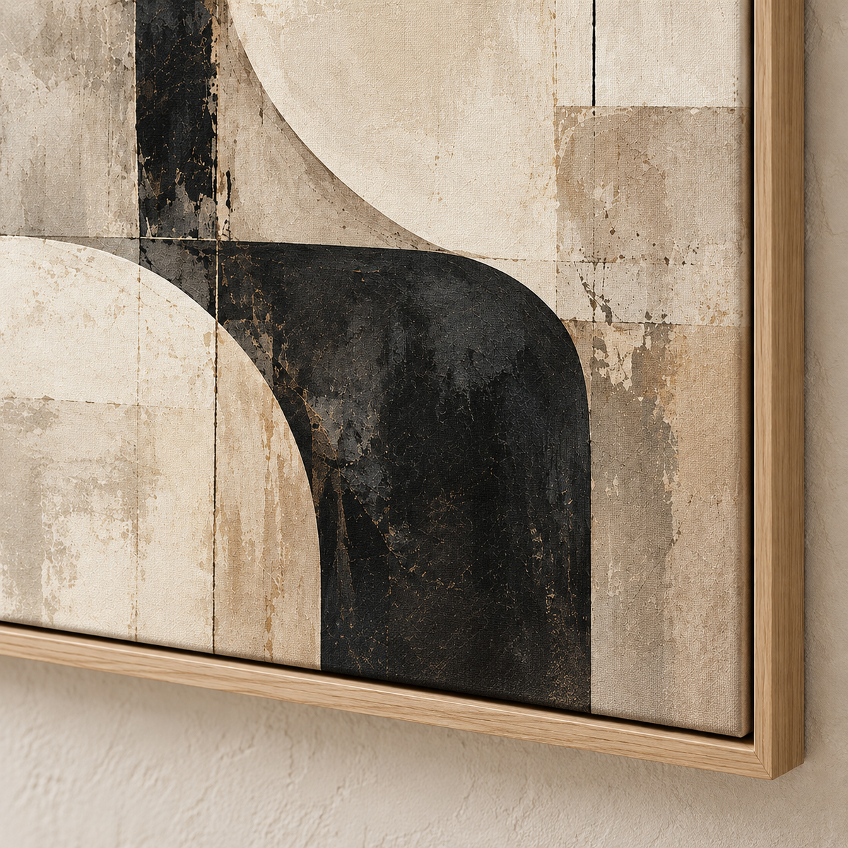 Stone & Shadow abstract framed canvas - 2