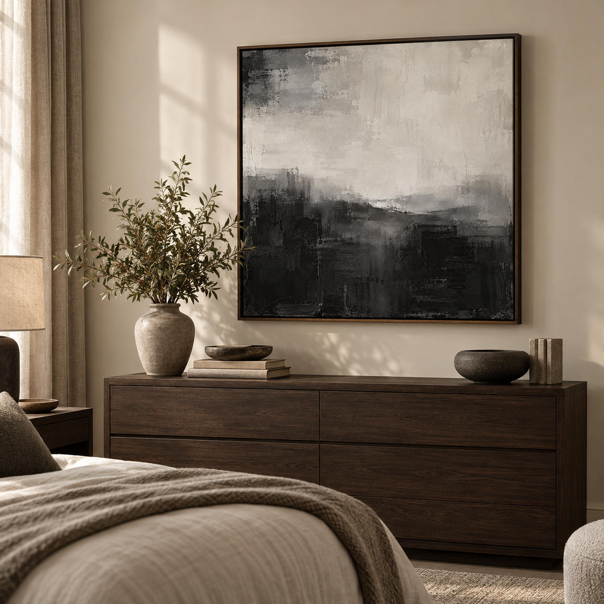 Veiled Horizon framed abstract canvas - image 4